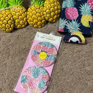 Pineapple Print Coaster Set